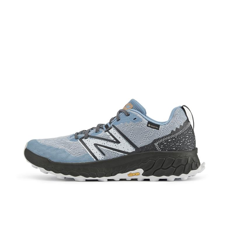 推荐商品：New Balance Fresh Foam X Hierro v7 跑鞋 防滑耐磨减震网布透气织物防水马拉松 灰色/黑色/蓝色