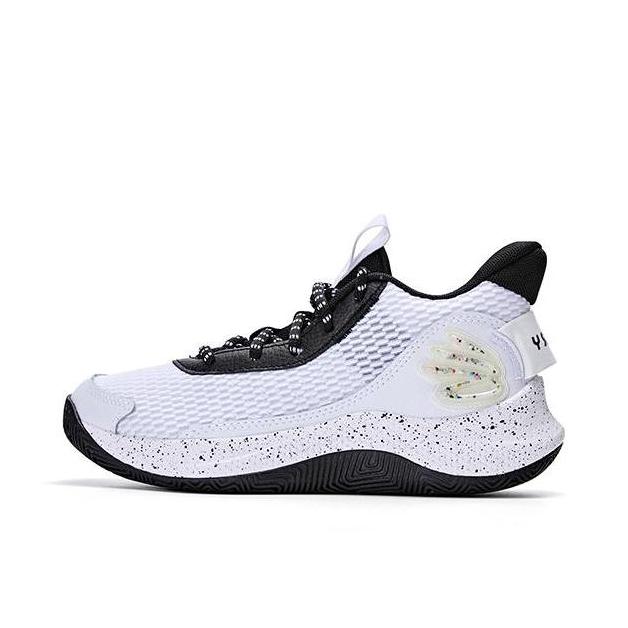 推荐商品：Under Armour/安德玛 Curry 3 Z7 缓震 回弹 圆头 织物 增高支撑 网面 篮球鞋 3026622 大童/白色/黑色