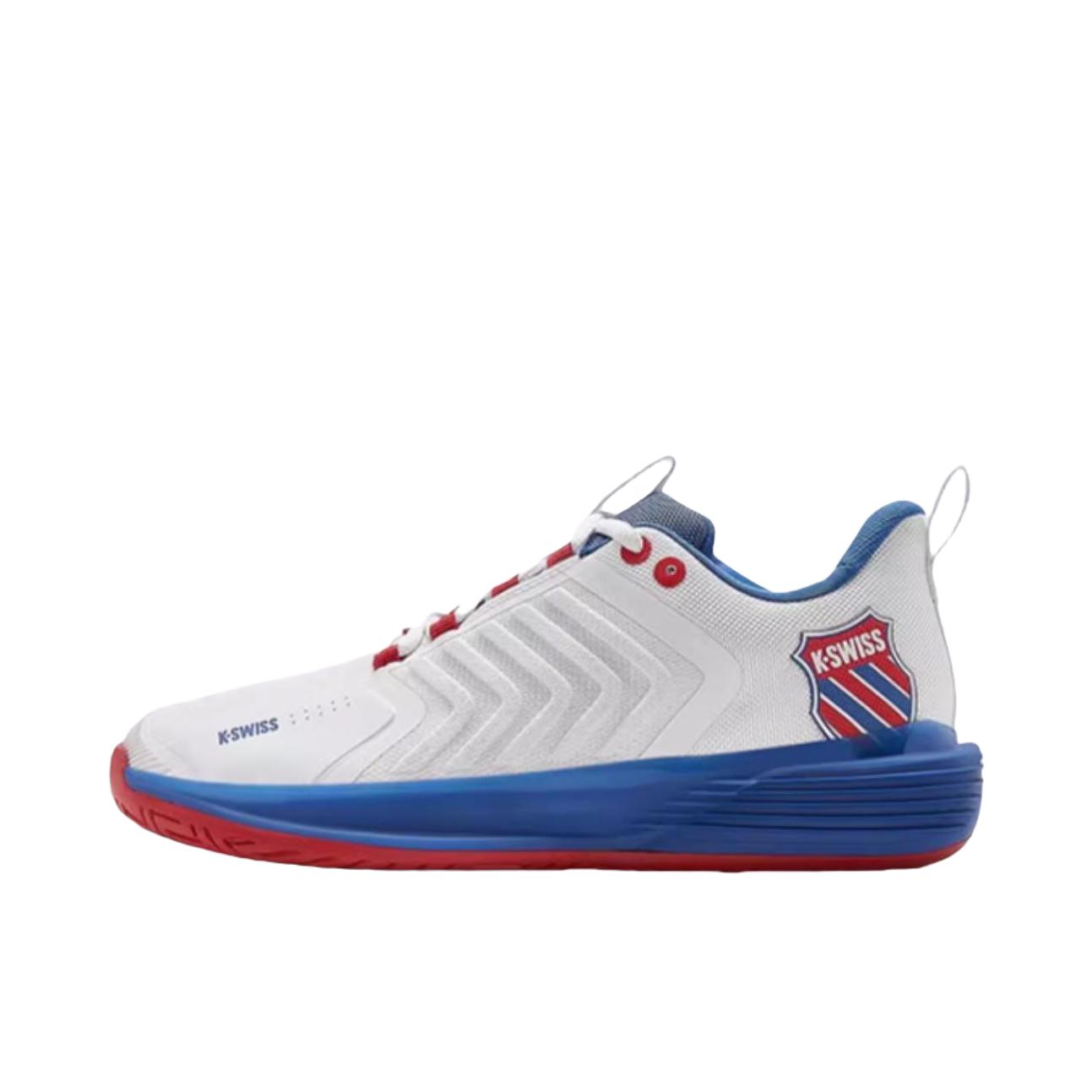 推荐商品：KSWISS 减震轻便 防滑耐磨 低帮 网球鞋 96988-106-M 温布尔登白/盖世红