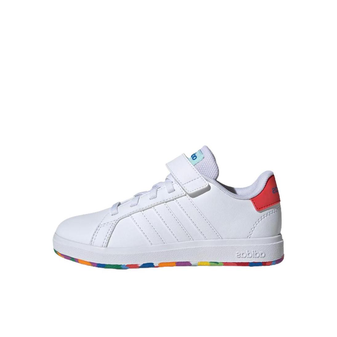 推荐商品：adidas NEO Grand Court 2.0 轻便 网球风 轻运动 魔术贴 板鞋儿童 小童/白色/红色