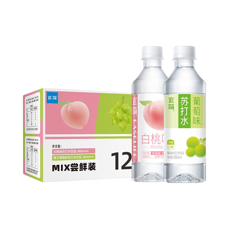 推荐商品：宜简 苏打水果味饮料 360ml/瓶 多口味组合