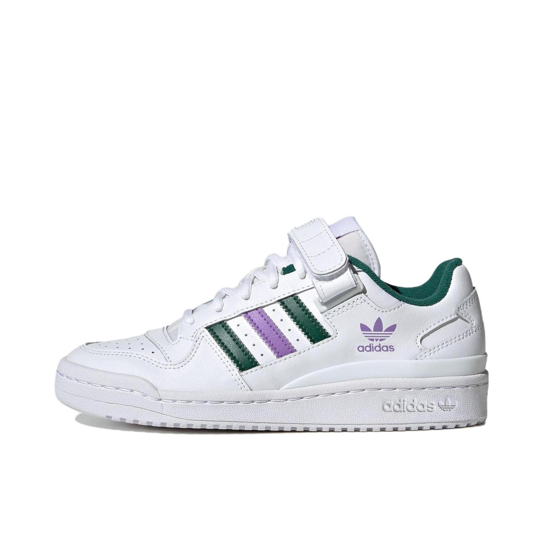 推荐商品：adidas Originals Forum 板鞋 轻便复古防滑时尚魔术贴篮球风薄底包裹性 女款/白色/绿色/紫色
