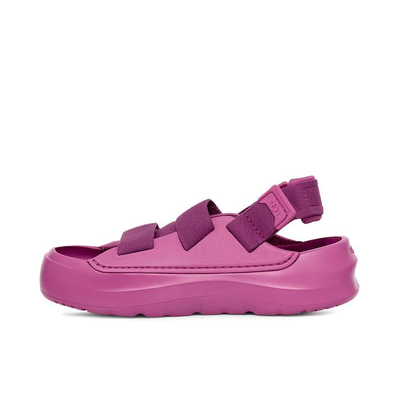 推荐商品：UGG Stratus EVA 轻便透气 百搭舒适 圆头厚底 魔术贴 束带 织物 凉鞋 女款/山竹紫色