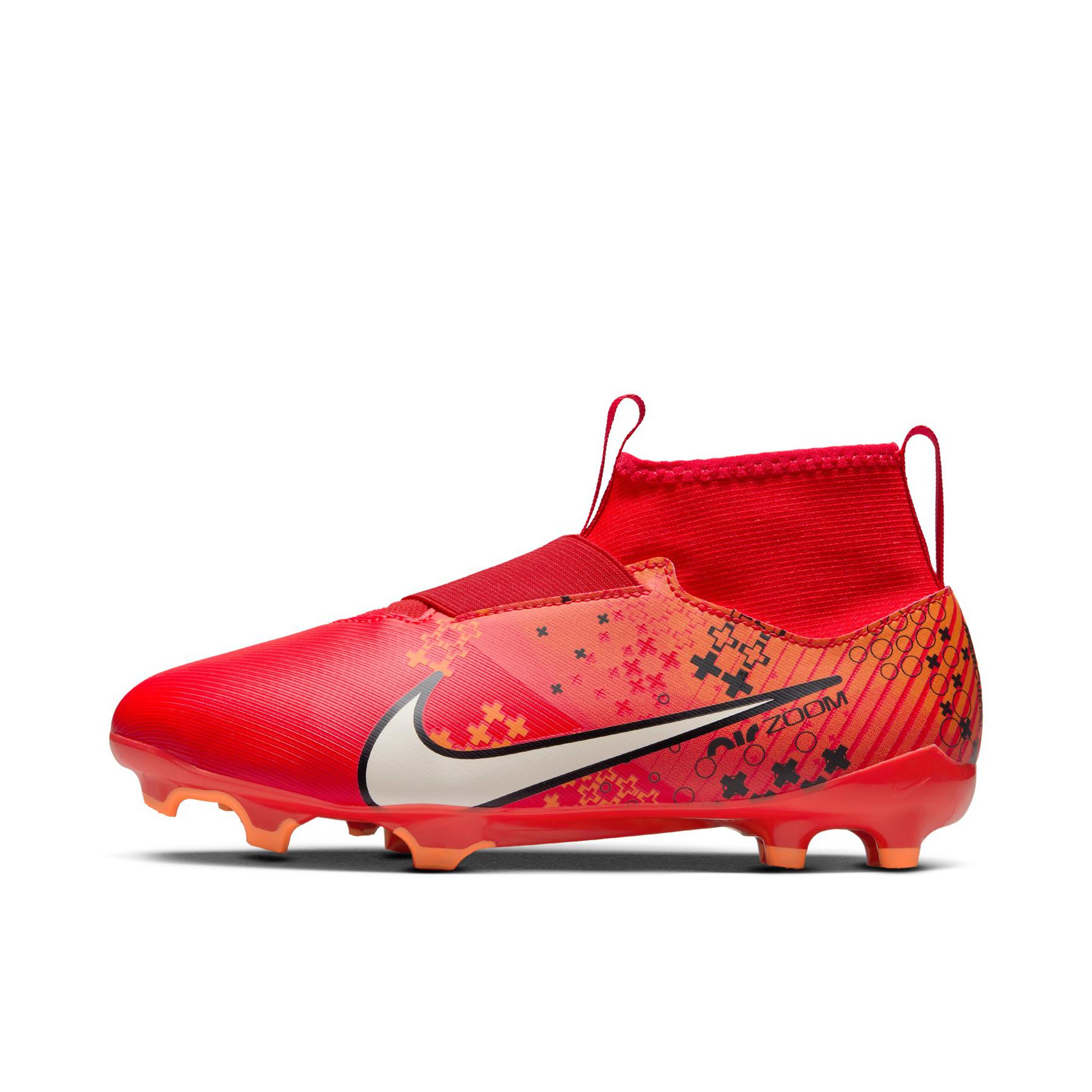 推荐商品：Nike Mercurial Superfly 9 AG 短钉 舒适 人工草场 复古 足球鞋 大童/浅深红/淡象牙白/亮橘