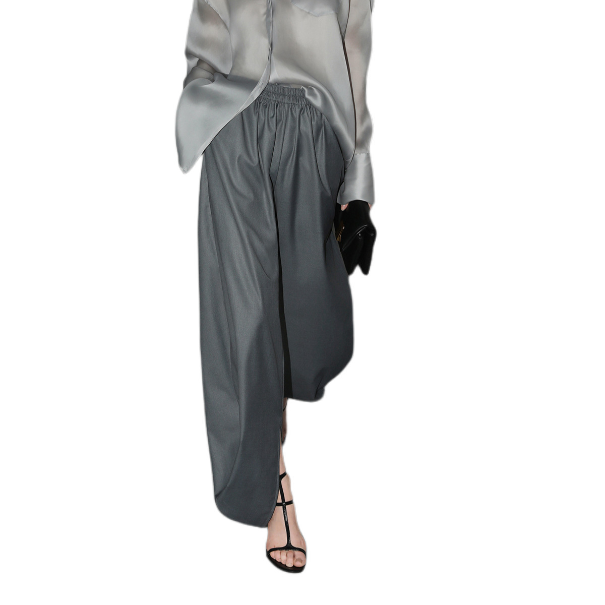 推荐商品：COCOBELLA  高支精纺纯色OL九分通勤西装裤 PA7011 深鸽灰