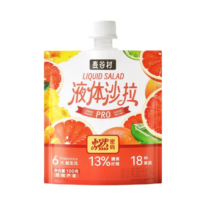 推荐商品：麦谷村 燃密码西柚芦荟味液体沙拉 袋装