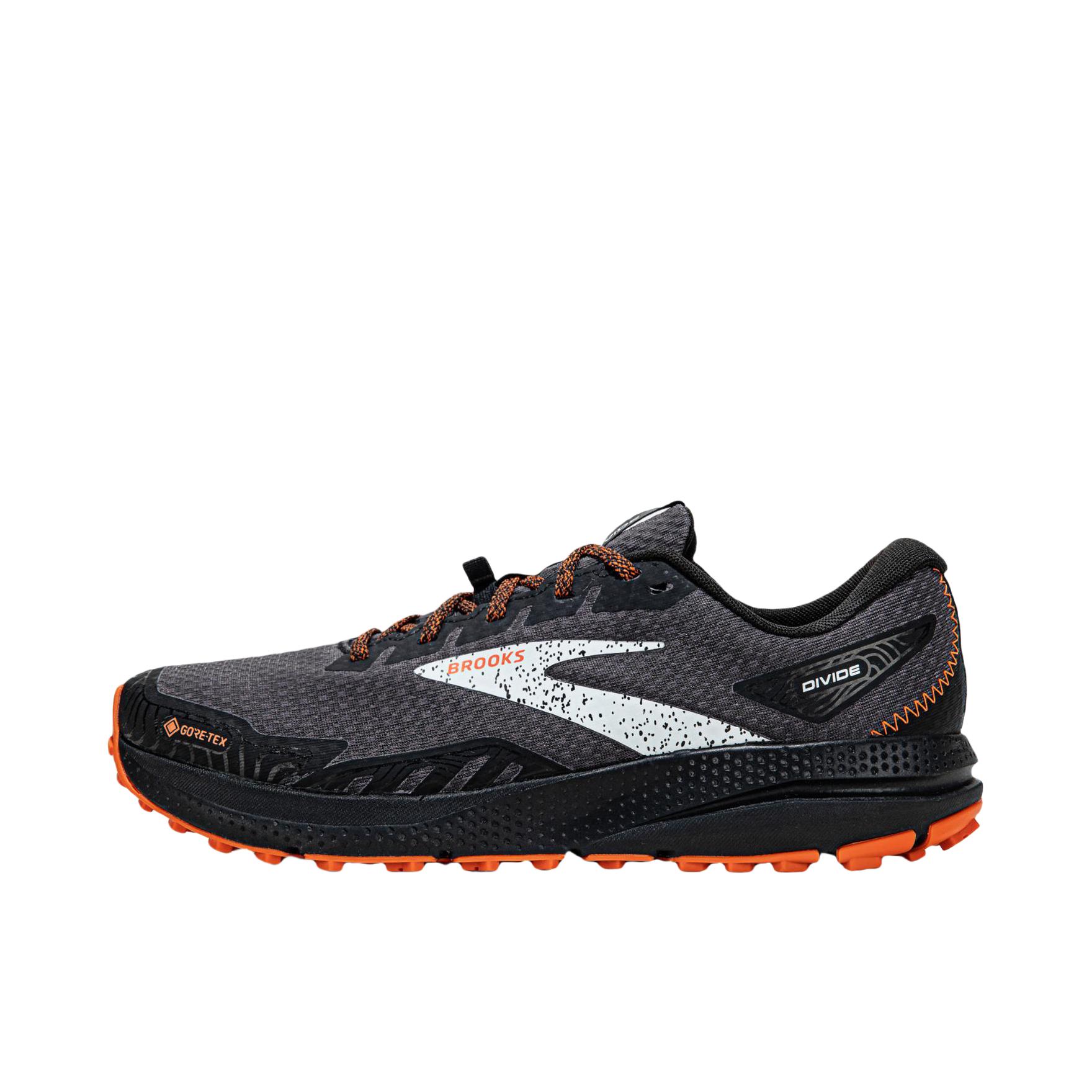 推荐商品：Brooks/布鲁克斯 Divide 4 山际 缓震 稳定抓地 防水 爬山 跑鞋 黑色/鞭炮橘/蓝色