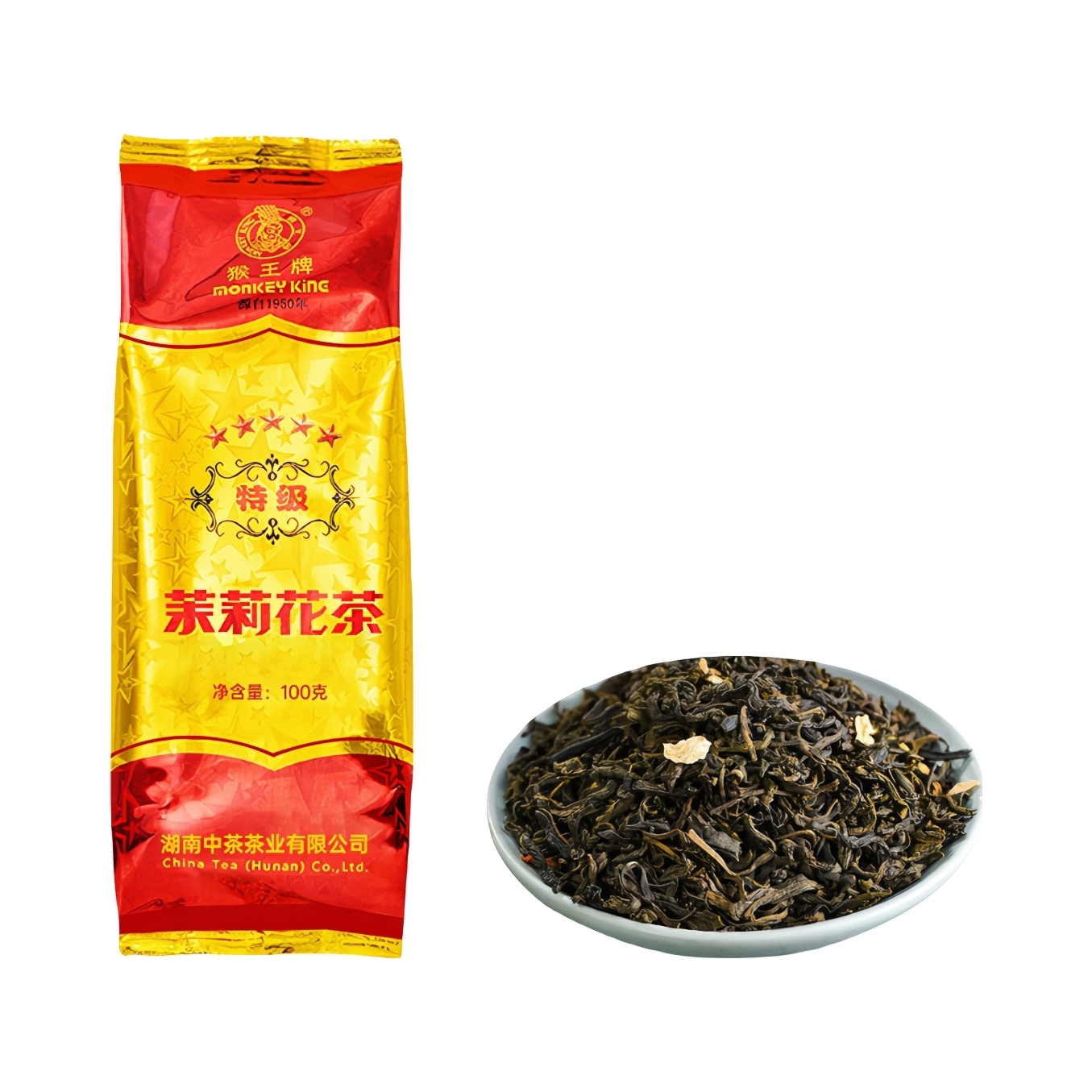 推荐商品：猴王牌 五星特级 茉莉花茶 袋装浓香型冷泡新茶