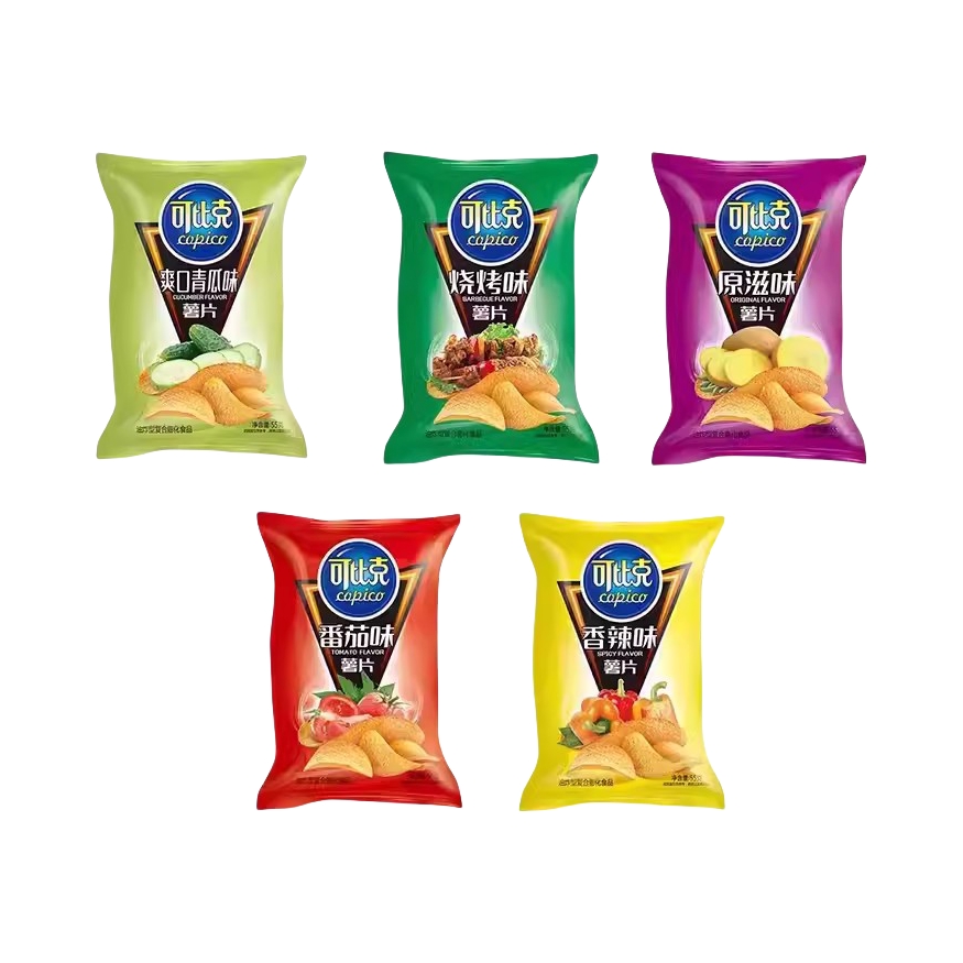 推荐商品：可比克 薯片 55g/袋 多口味组合 解馋看剧纯切