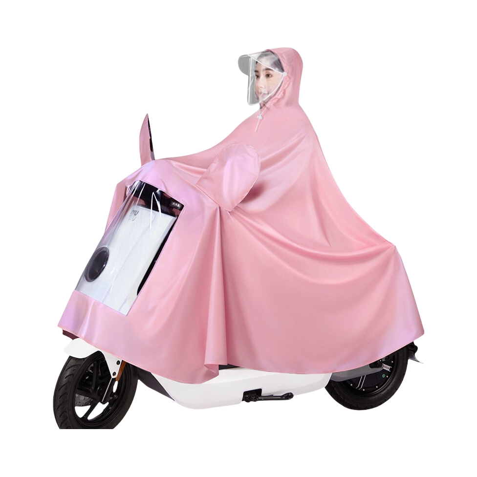 推荐商品：bwnk/博沃尼克 1 纯色 双帽檐 加大遮脚 镜套款 雨披