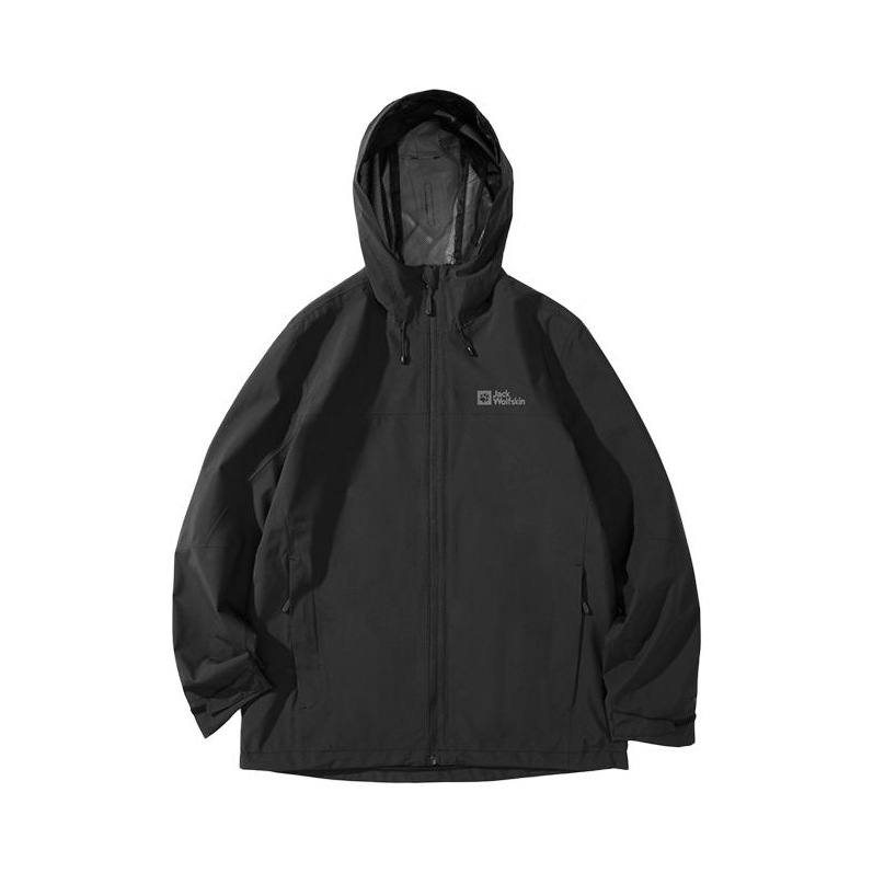Jack Wolfskin TEXPORE梭织科技系列户外远足防风防水透汽拼接冲锋衣 5033351 黑
