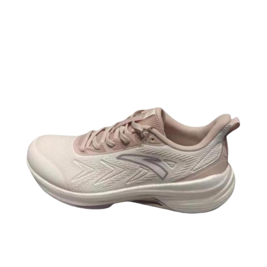 推荐商品：安踏 创4.0 跑鞋 减震回弹透气低帮短跑 女款/象牙白/藕灰 