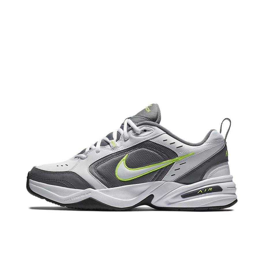 推荐商品：Nike Air Monarch IV 老爹鞋 缓震透气轻便时尚复古防水 White/Grey/Volt 灰白绿