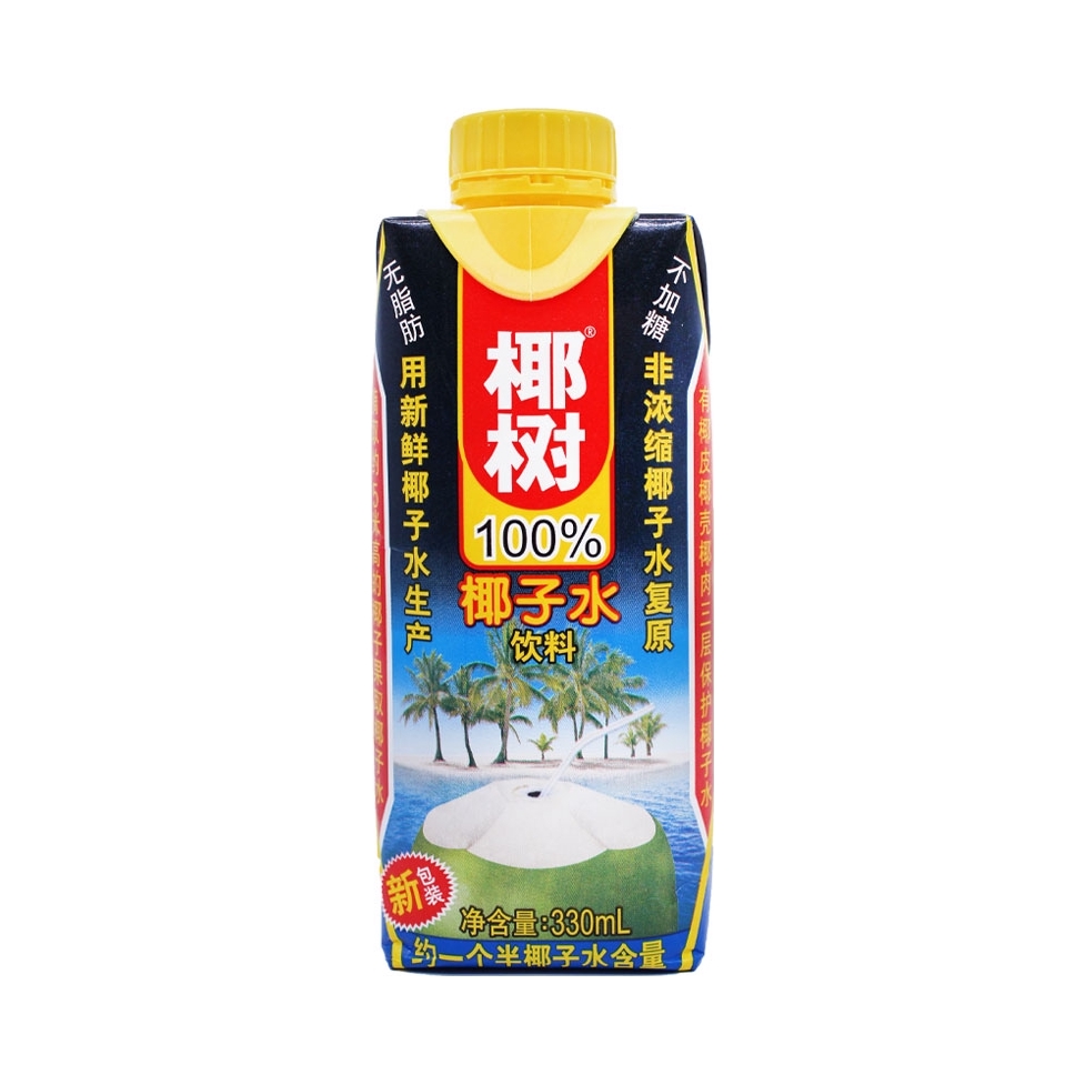 推荐商品：椰树牌 不加糖无脂肪 100%椰子水饮料 330ml 盒装 海南特产