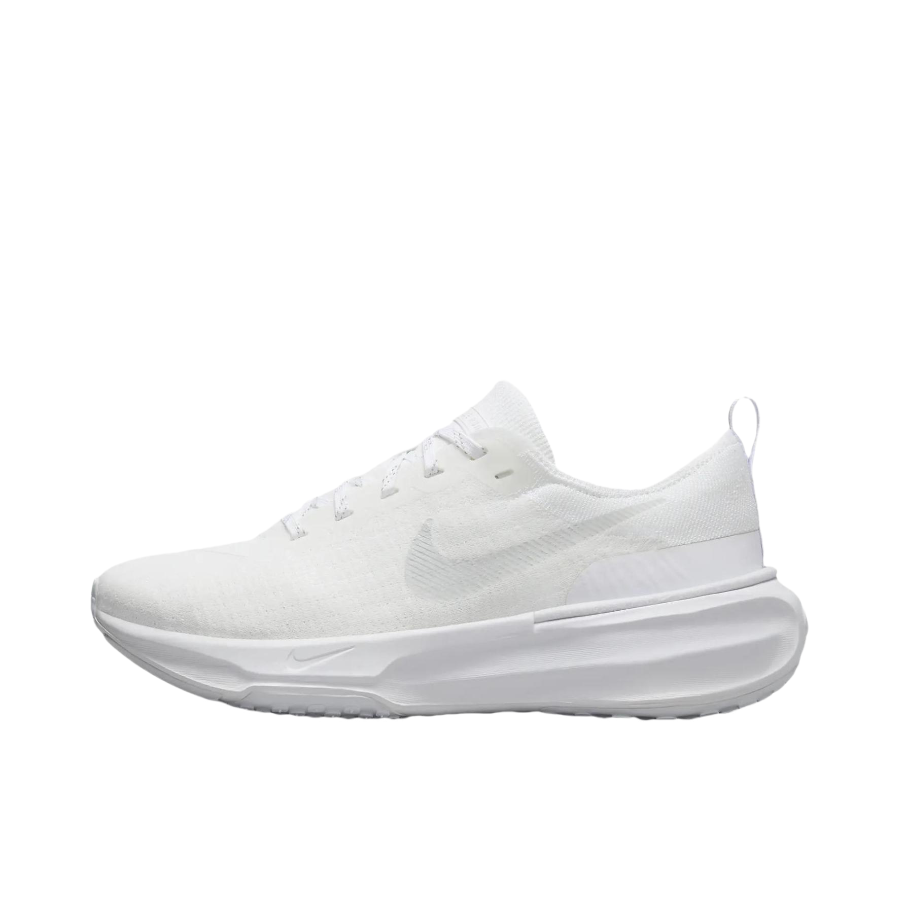 推荐商品：Nike Invincible 3 跑鞋 透气缓震织物运动支撑训练轻便平跟 白色/银色
