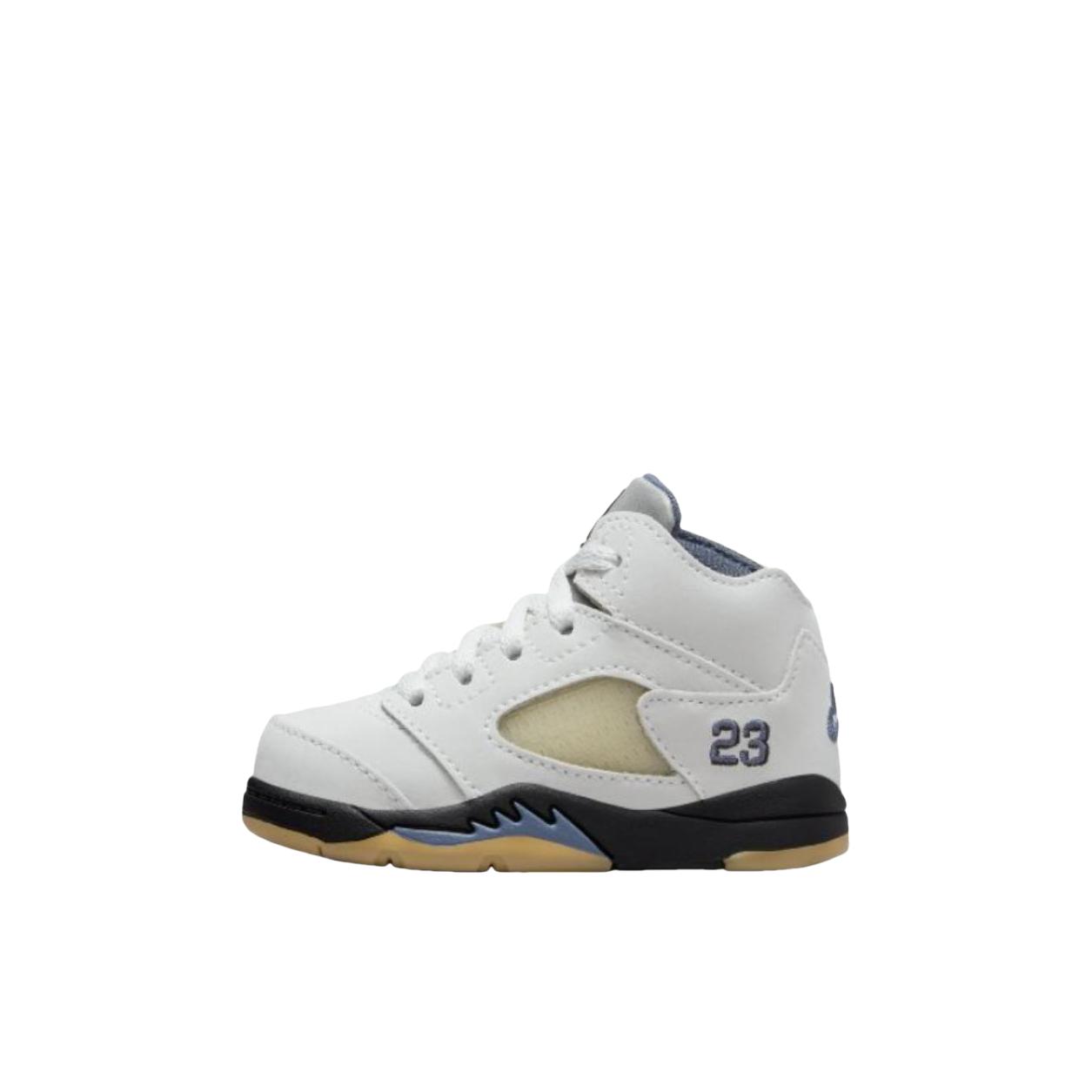 推荐商品：Air Jordan 5 复古时尚 防滑耐磨 轻便 一脚蹬 运动鞋儿童 婴童/白色/黑色/蓝色