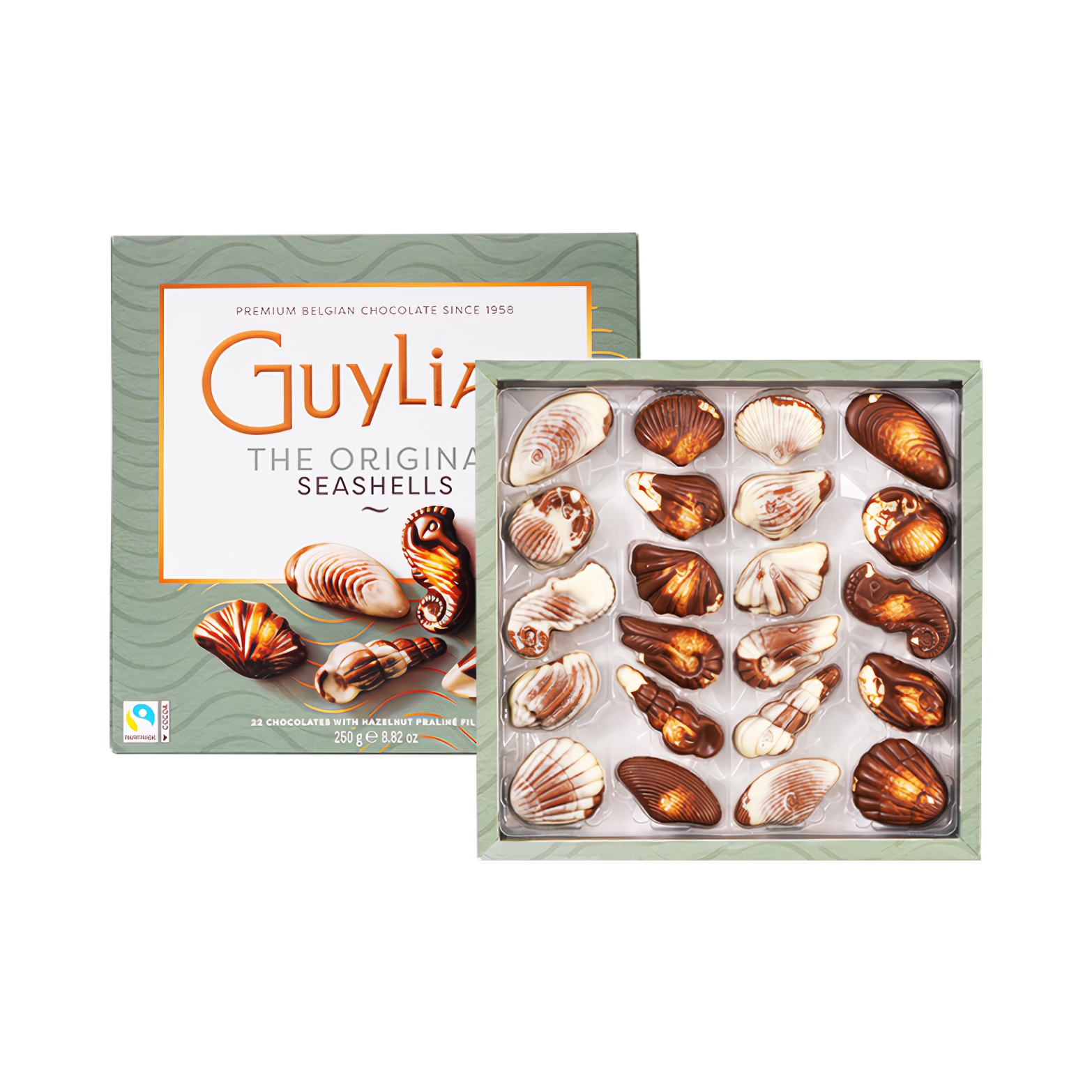 推荐商品：Guylian/吉利莲 比利时榛子巧克力 盒装 纪念日贝壳形