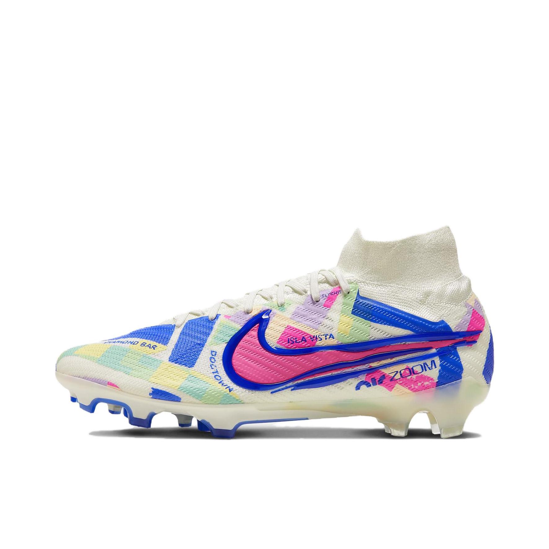 推荐商品：Nike Mercurial Superfly 9 FG 顶级 胶质长钉 硬天然草场 防滑耐磨 足球鞋 帆白/赛车蓝