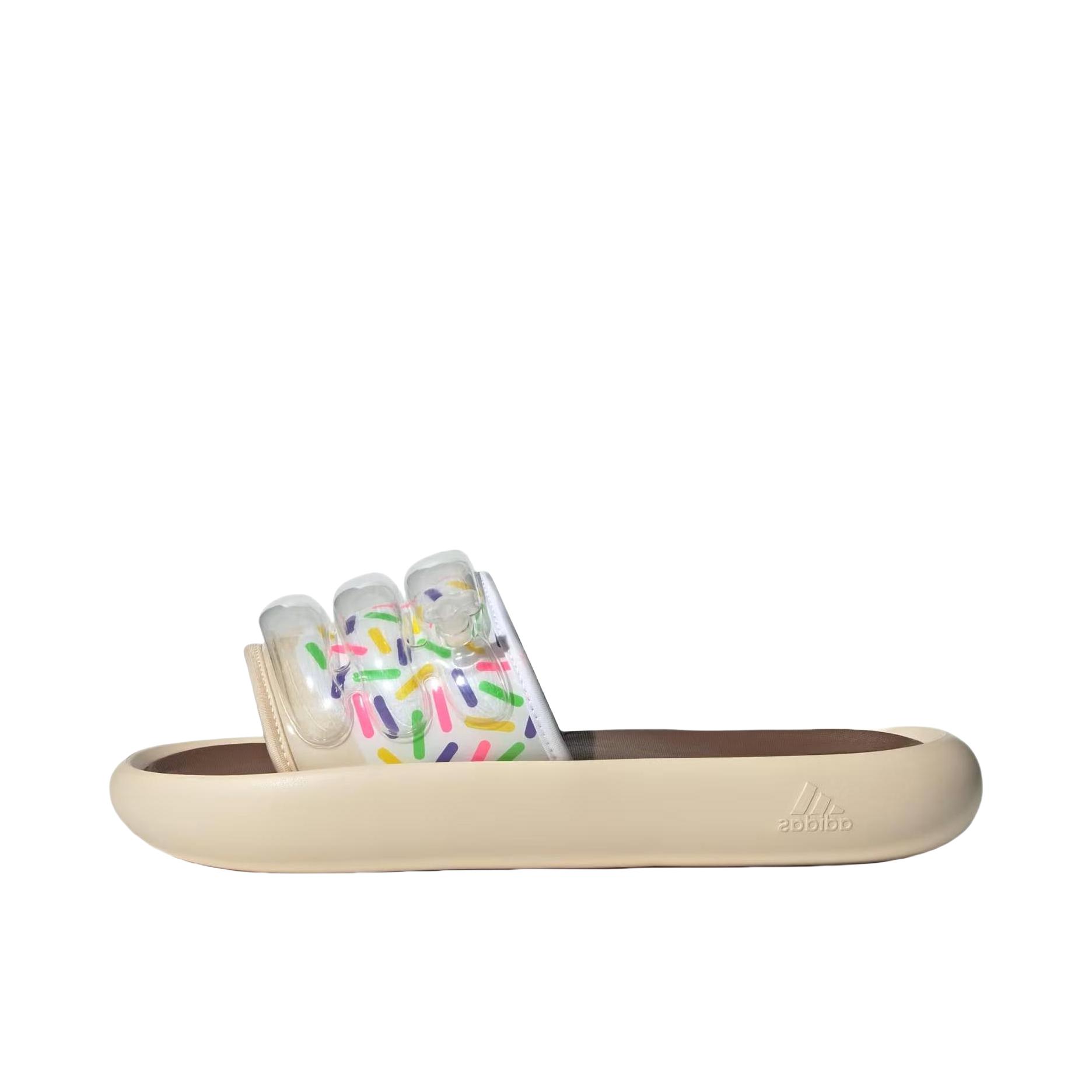 推荐商品：adidas Adilette Zplaash 轻运动 防磨 防臭 一字 拖鞋 米黄色/棕色