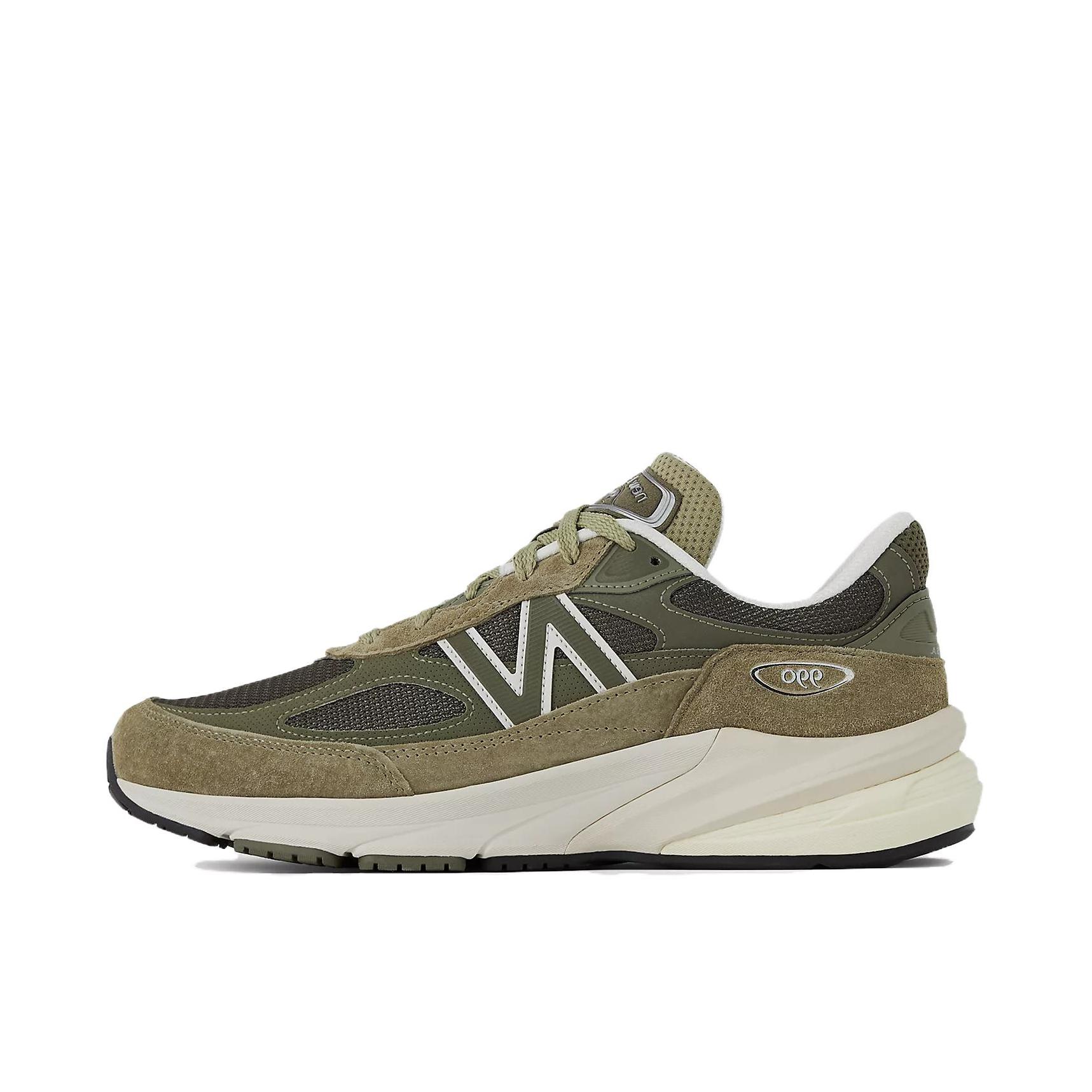 推荐商品：New Balance 990 V6 跑鞋 拼接网布绒面革织物合成革耐磨透气减震防滑支撑圆头 绿色