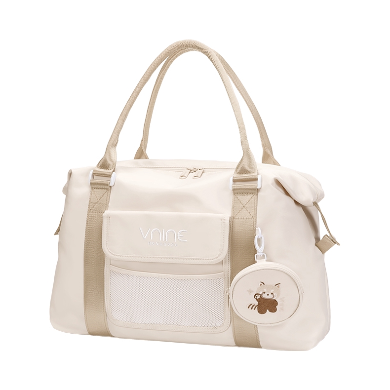 推荐商品：V.NINE/第九城 潮流休闲运动校园风大学生大容量早八通勤百搭出差游玩大号织物健身包行李包手提旅行包