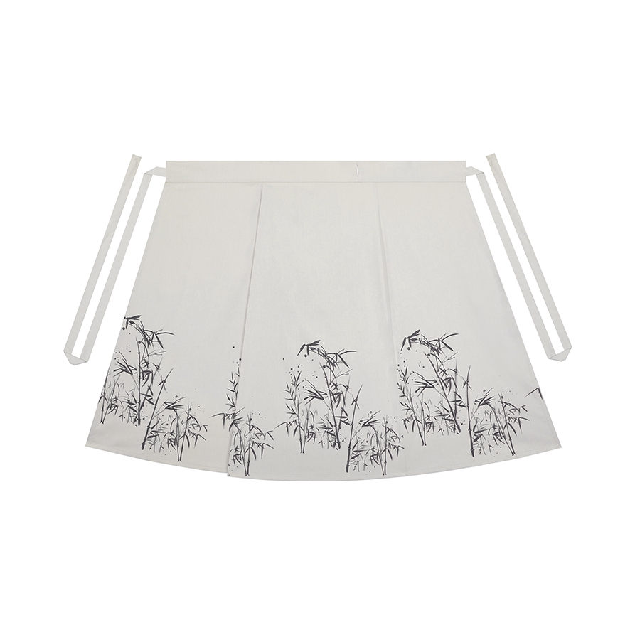 推荐商品：织造司 君竹 圆领马甲改良旋裙修身汉服 女装 灰米杏/改良旋裙