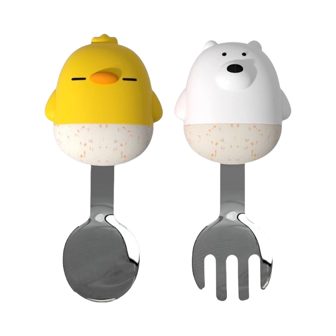 推荐商品：可可萌/cocome 儿童萌物院长长短柄叉勺套装