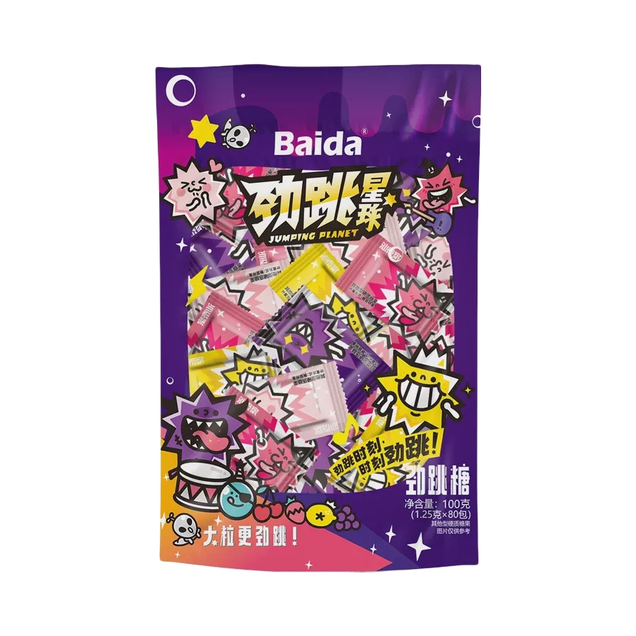 推荐商品：Baida/百达 大颗粒 劲跳糖 100g/袋 多口味组合