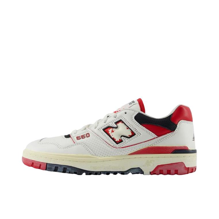 推荐商品：New Balance 550 复古 舒适 百搭 减震透气 防滑耐磨 潮流 运动休闲鞋 红色/米白色