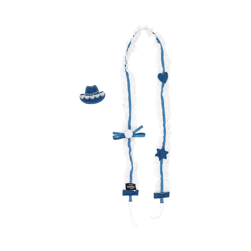 推荐商品：Fujifilm/富士 蕾丝系列 颈绳 牛仔蕾丝颈绳 雪球白 适用instax相机 一次成像