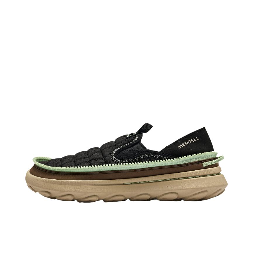 推荐商品：Merrell/迈乐 Hutmoc 2 轻便防滑 舒适耐磨 减震运动 轻量 一脚蹬 绒面 尼龙 户外休闲鞋 黑色/绿色