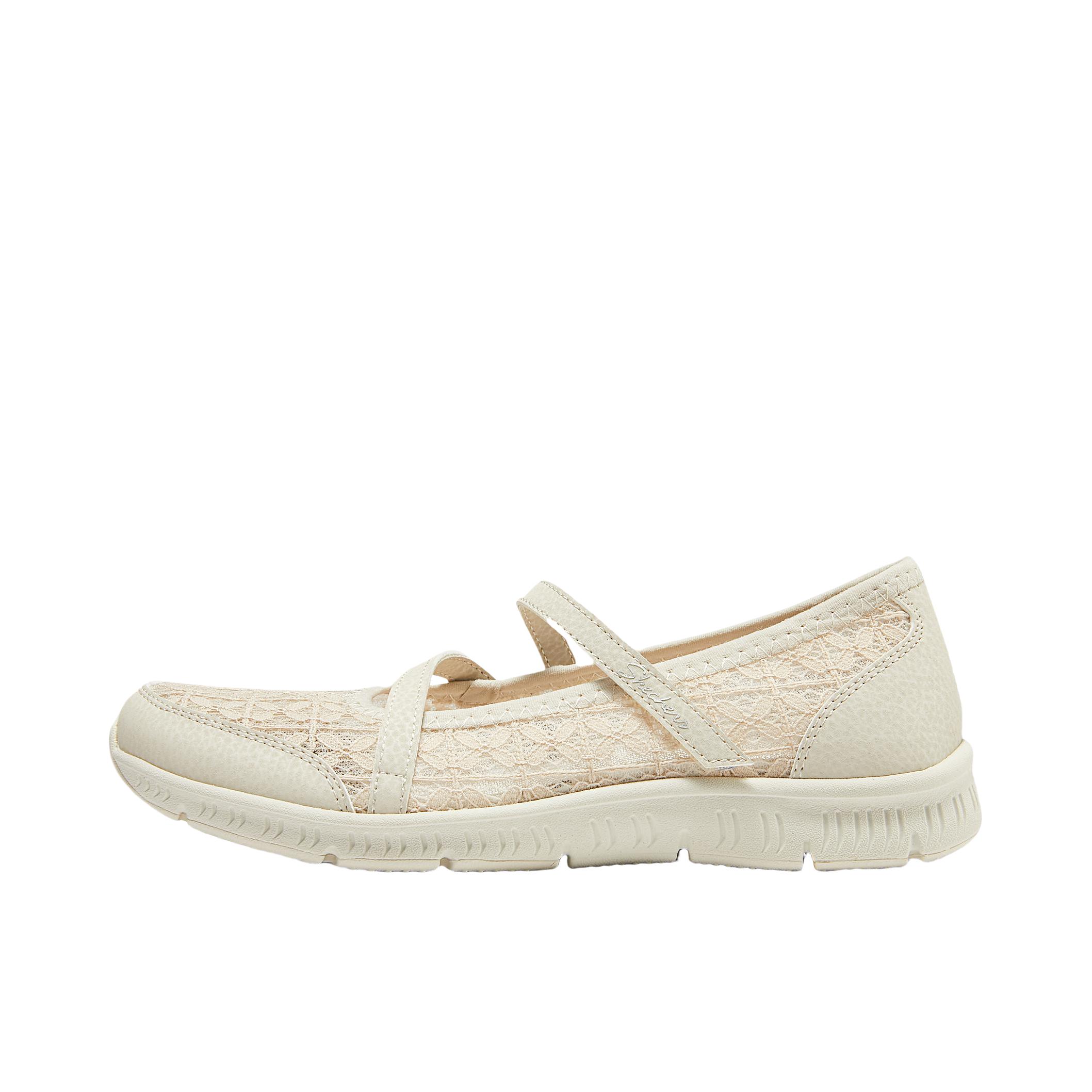推荐商品：Skechers/斯凯奇 Be-Cool 防滑耐磨 网面透气 舒适轻便 缓震软底 浅口 一脚穿 休闲鞋 女款/米色