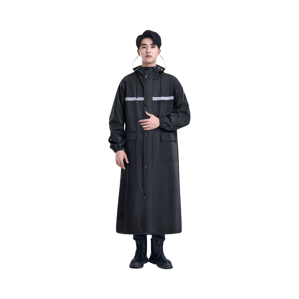 推荐商品：备美 牛津纯色反光条系列 加长款 雨衣 C26 外穿一体式全身防暴雨