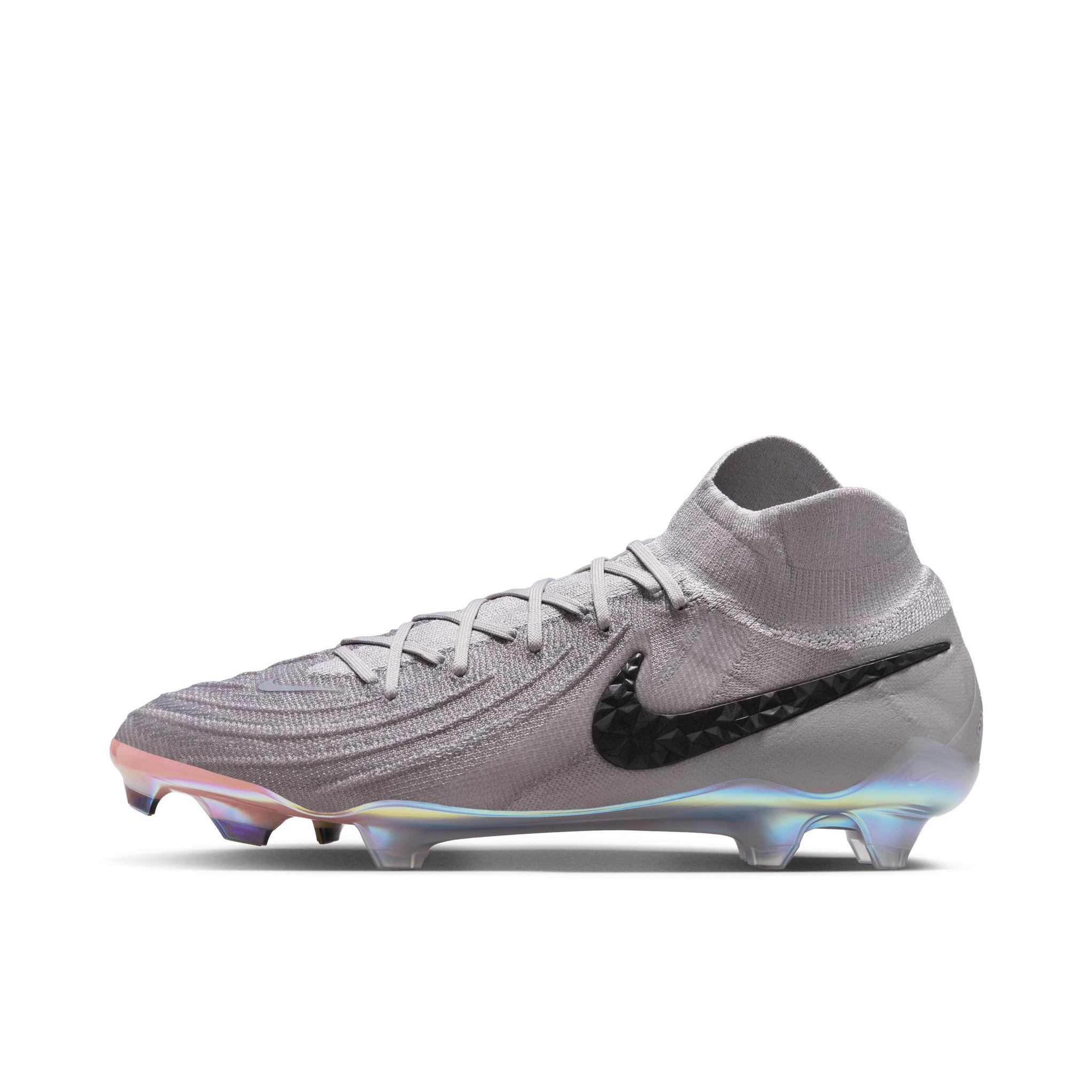 推荐商品：Nike Phantom Luna 2 Elite FG/MG 顶级 胶质混钉 多场地 防滑耐磨 舒适轻便 圆头 硬质 钉鞋 足球鞋 灰色/黑色