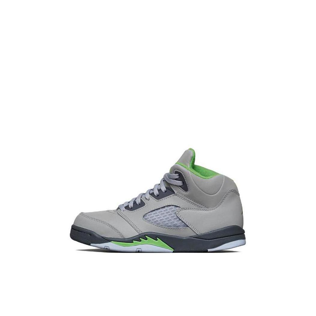 推荐商品：Air Jordan 5 复古时尚 防滑耐磨 轻便 一脚蹬 运动鞋儿童 婴童/银色/豆绿/燧石灰