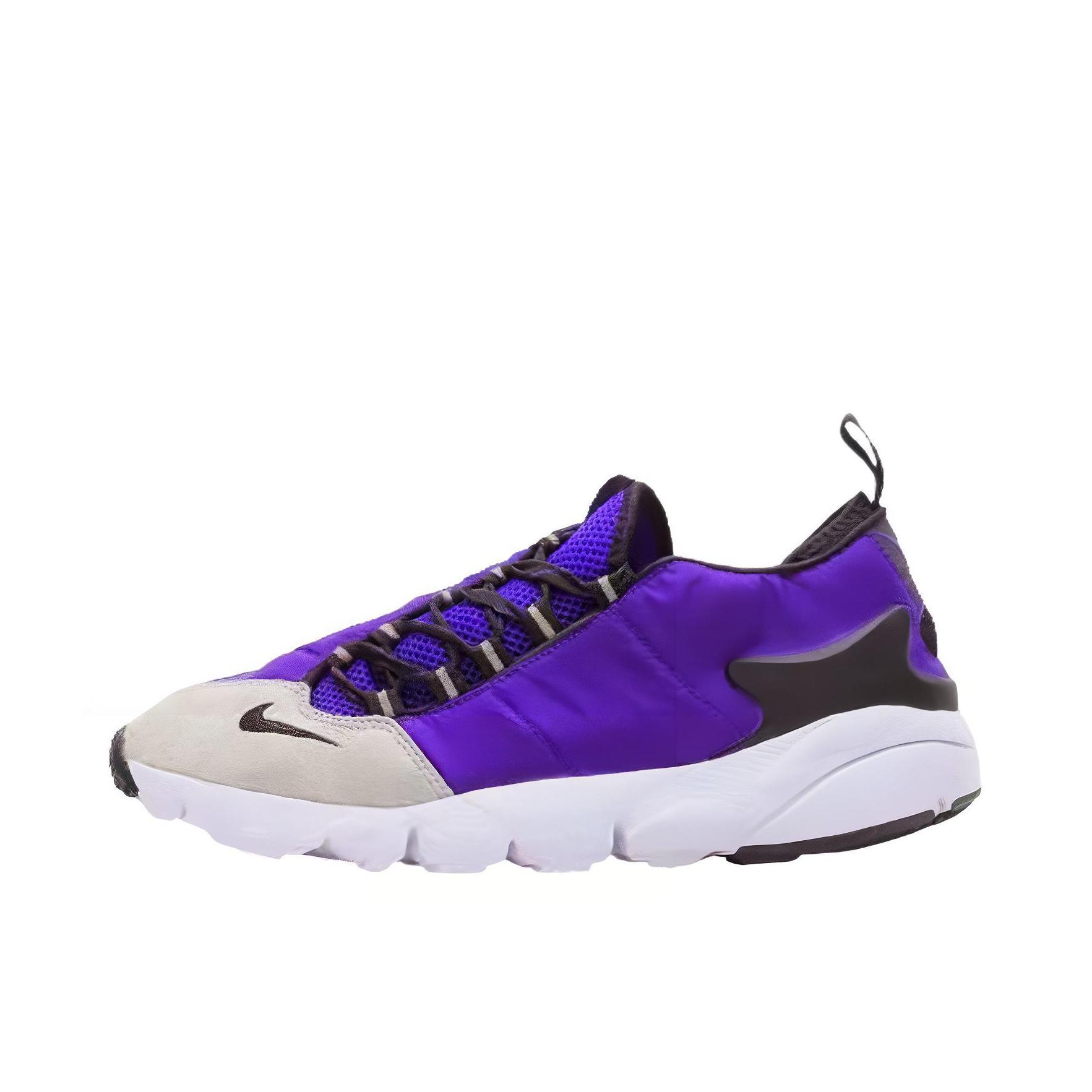 推荐商品：Nike Air Footscape NM 运动休闲鞋 舒适百搭耐磨透气低帮防滑生活圆头系带 紫色/白色
