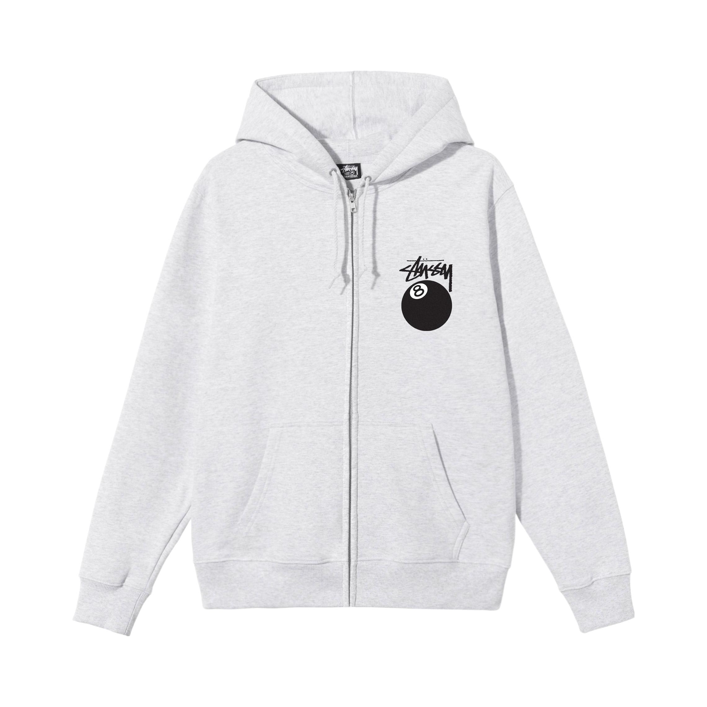 Stussy Ball Zip Hood 8球系列印花拉链连帽开衫卫衣 男女同款