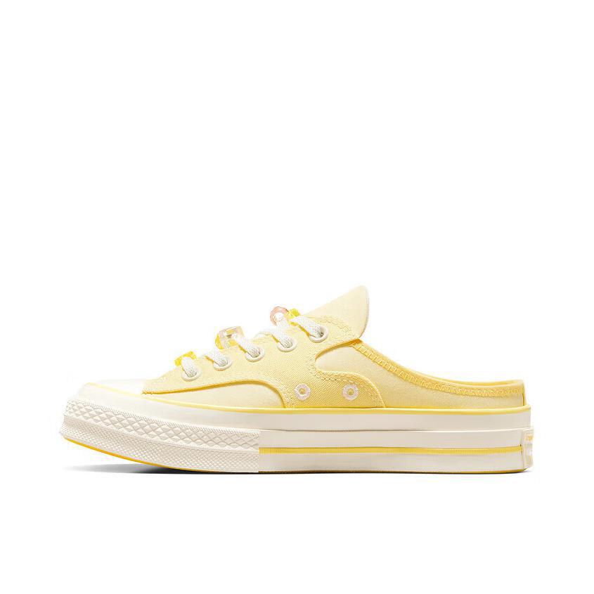 推荐商品：Converse/匡威 Chuck 70 Mule 帆布鞋 舒适减震防滑耐磨透气运动包头一脚蹬 黄色