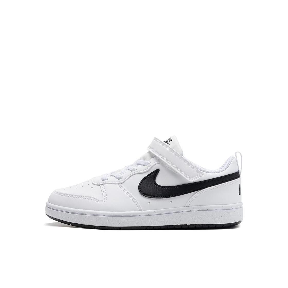 推荐商品：Nike  Court Borough  时尚潮流 舒适轻便 休闲耐磨  板鞋 儿童 小童/白色/黑色