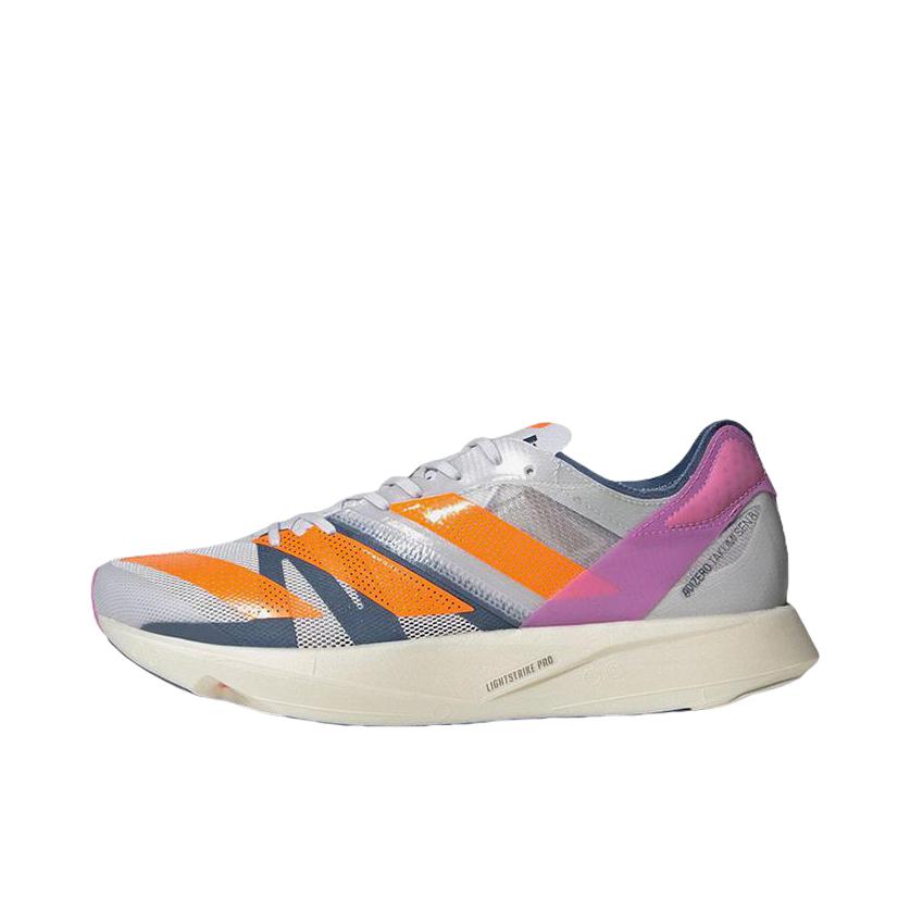 推荐商品：adidas Adizero Takumi Sen 8 跑鞋 减震马拉松玻纤柱织物碳板 银色/橙色/紫色