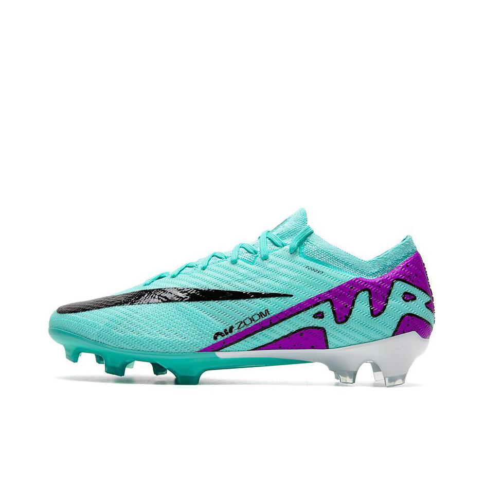 推荐商品：Nike Mercurial Vapor 15 Elite FG 顶级 胶质长钉 天然草地 防滑耐磨 足球鞋 青绿色