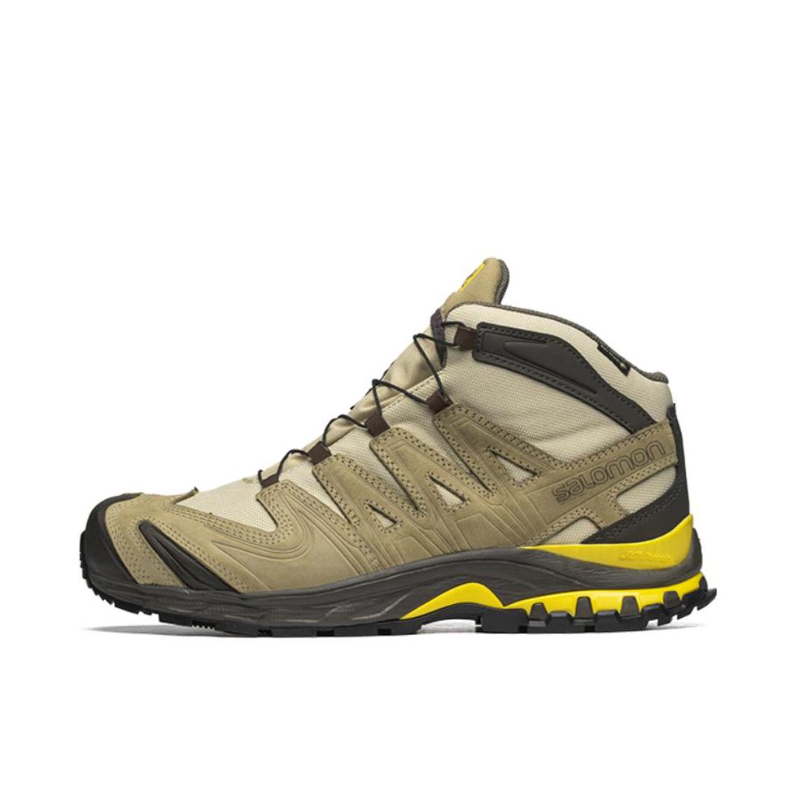 推荐商品：Salomon/萨洛蒙 XA Pro 3D GTX 舒适减震 防滑耐磨 防水 织物 越野 户外徒步 登山鞋 中帮/棕色/黄色