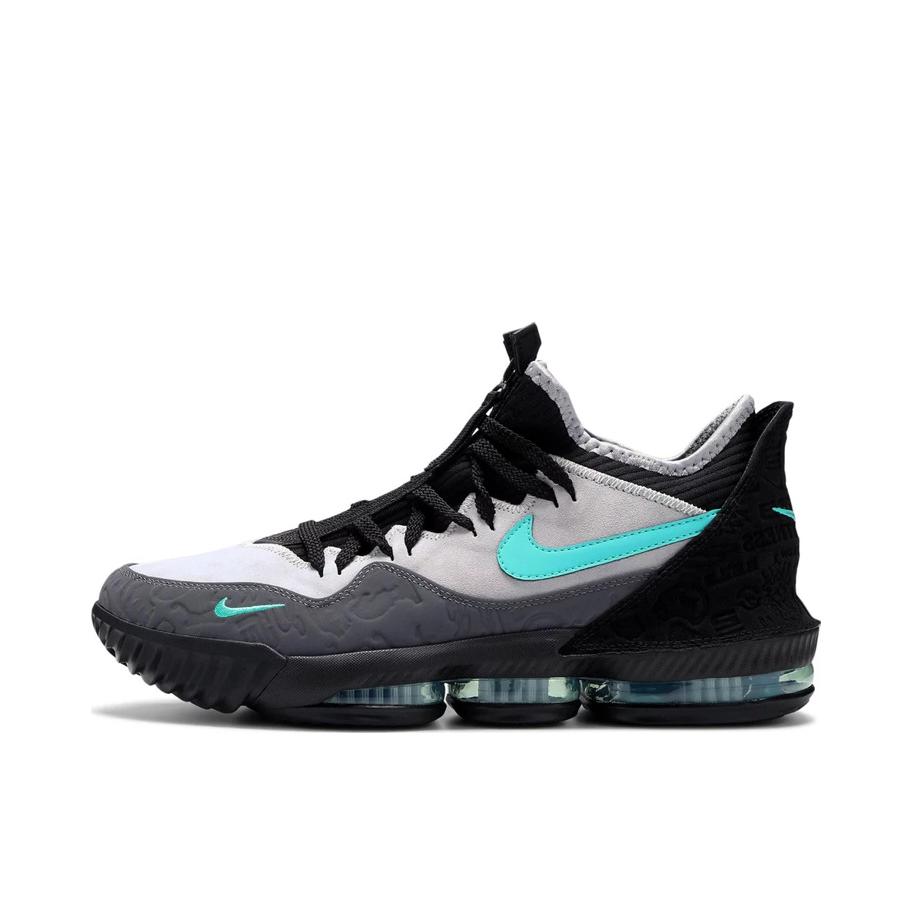 推荐商品：Nike Zoom LeBron 16 詹姆斯 缓震回弹 防滑耐磨 圆头 实战 篮球鞋 Clear Jade atmos联名/黑灰