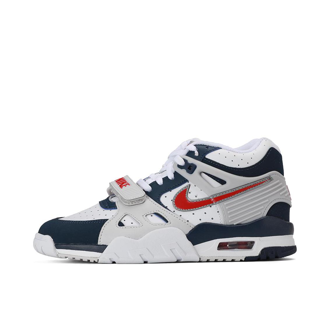 推荐商品：Nike Air Trainer 3 魔术贴 防滑耐磨 舒适减震 合成革 复古百搭 训练鞋 白色/灰色/藏蓝