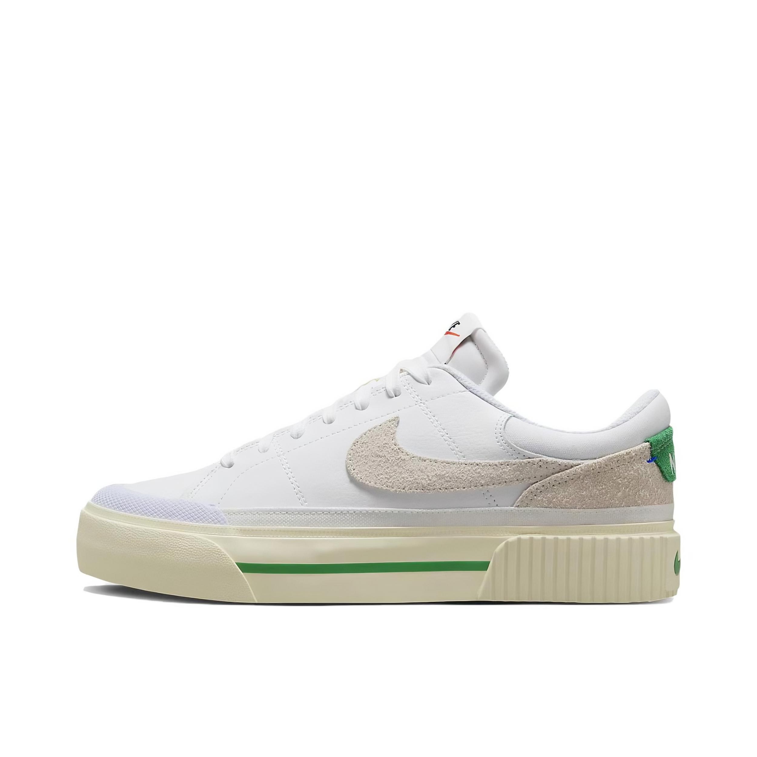 推荐商品：Nike Court Legacy Lift 板鞋 舒适缓震耐磨透气增高抓地  白色/山峰白/椰奶色