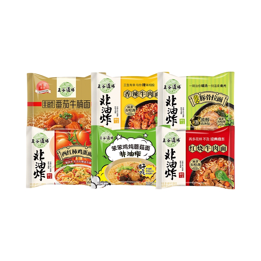 推荐商品：五谷道场 96g/袋 非油炸方便面 多口味组合