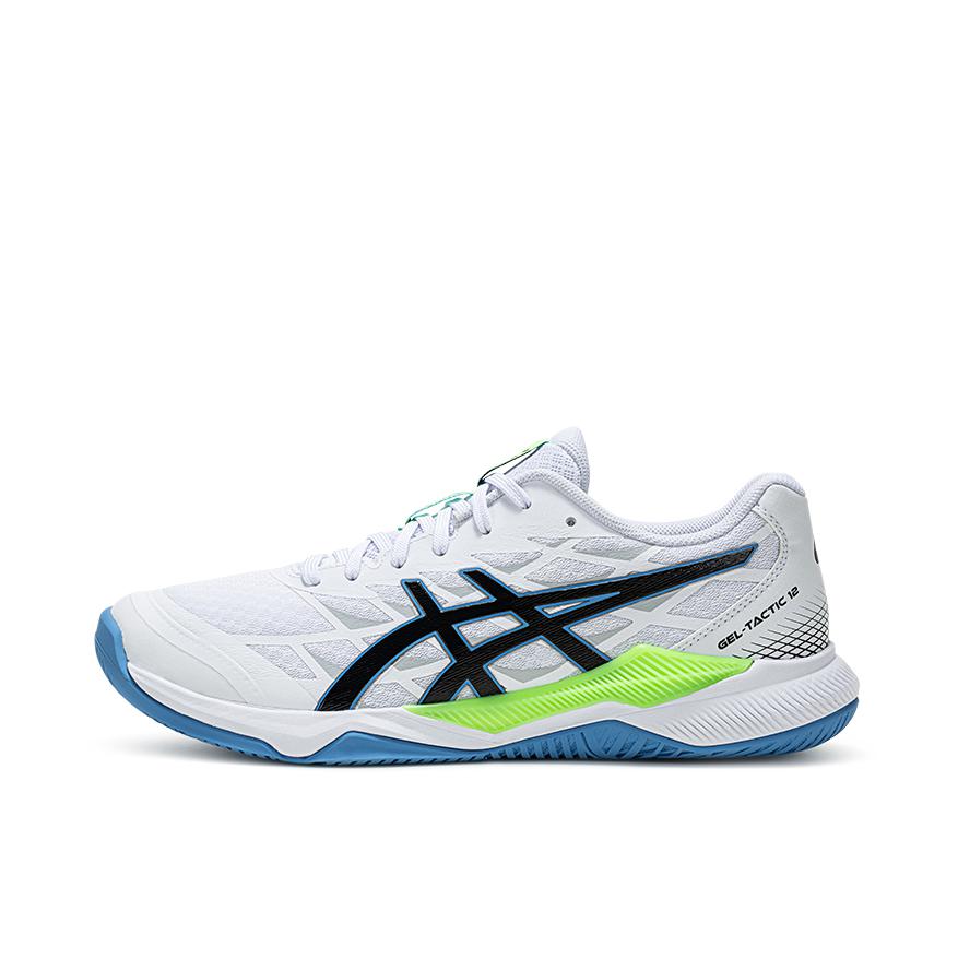 推荐商品：Asics/亚瑟士 Gel-Tactic 12 减震耐磨 防滑 透气网布 稳定支撑 舒适百搭 灵活 排球鞋 白色/蓝色