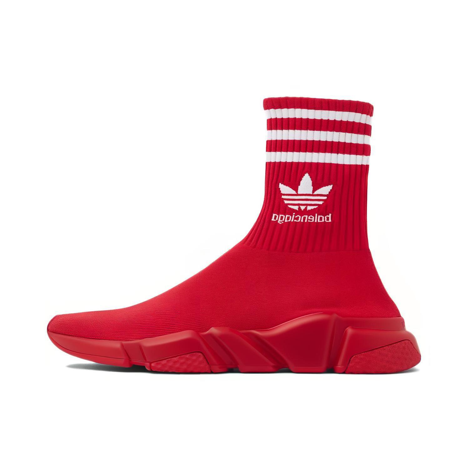 推荐商品：Balenciaga 巴黎世家 Speed 1.0 织物 舒适 防滑耐磨 圆头 套穿 运动休闲鞋 adidas originals联名/红色
