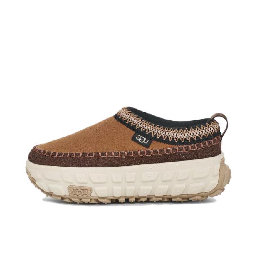 推荐商品：UGG VENTURE DAZE 厚底 舒适浅口 时尚简约 套脚 轮胎底 牛剖层革 运动休闲鞋 1155650 棕色/白色