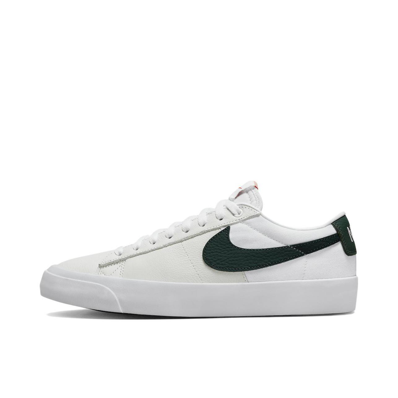 推荐商品：Nike SB Blazer Zoom 滑板鞋 板鞋 拼接时尚复古防滑耐磨透气运动休闲舒适百搭 低帮/白色/绿色